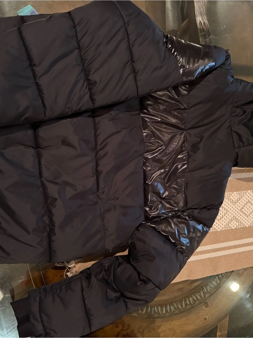 Jordan Black Quilted Puffer Jacket with Red Jumpman Patch